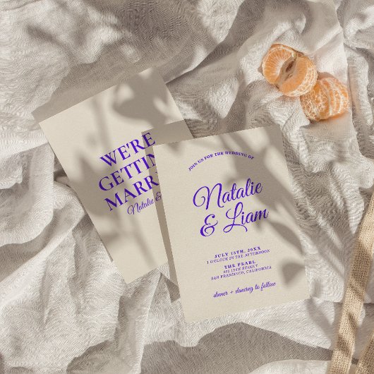 Moderne Kleurrijke Retro Leuke Funky Unieke Bruilo Kaart