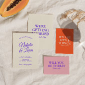 Moderne Kleurrijke Retro Leuke Funky Unieke Bruilo Kaart