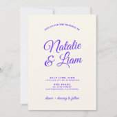 Moderne Kleurrijke Retro Leuke Funky Unieke Bruilo Kaart (Voorkant)