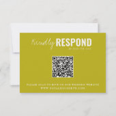 Moderne kleurrijke retro QR-code grillige bruiloft RSVP Kaartje (Voorkant)