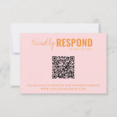 Moderne kleurrijke retro QR-code grillige bruiloft RSVP Kaartje (Voorkant)