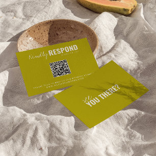 Moderne kleurrijke retro QR-code grillige bruiloft RSVP Kaartje