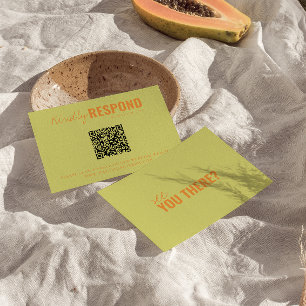 Moderne kleurrijke retro QR-code grillige bruiloft RSVP Kaartje