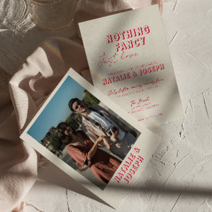 Moderne Kleurrijke Retro Vette Unieke Foto Bruilof Kaart