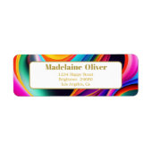 Moderne kleurrijke Retro Waves adreslabel Etiket (Voorkant)