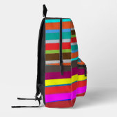 Moderne Kleurrijke Rode Blauwe Groene Strepen Rugz Bedrukte Rugzak (Links)