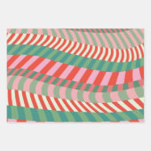 Moderne Kleurrijke Rood Groen Roze Geometrische St Inpakpapier Vel (Voorkant)