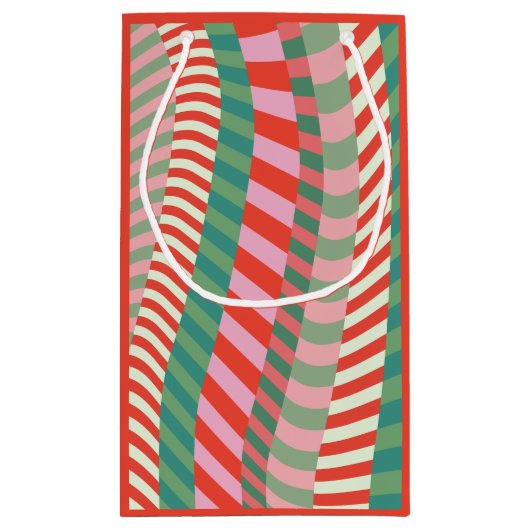 Moderne Kleurrijke Rood Groen Roze Geometrische St Klein Cadeauzakje (Achterkant)