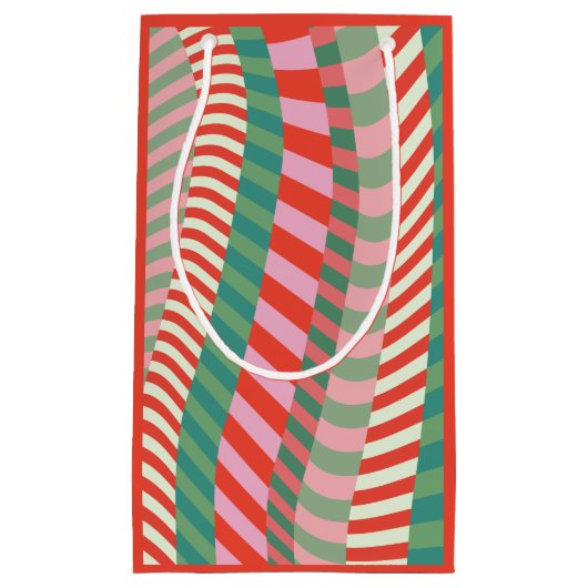 Moderne Kleurrijke Rood Groen Roze Geometrische St Klein Cadeauzakje (Voorkant)