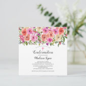 Moderne kleurrijke roze bevestiging kaart (Staand voorkant)
