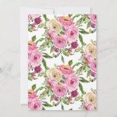 Moderne kleurrijke roze bevestiging van Floral en  Kaart (Achterkant)