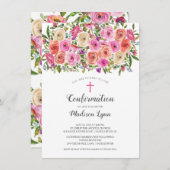 Moderne kleurrijke roze bloemen bevestiging kaart (Voorkant / Achterkant)