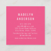 Moderne kleurrijke roze Confetti Vierkante Visitekaartje (Achterkant)