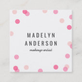 Moderne kleurrijke roze Confetti Vierkante Visitekaartje (Voorkant)