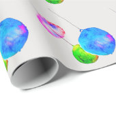 Moderne, kleurrijke roze en blauwe kerst cadeaupapier (Rol Hoek)