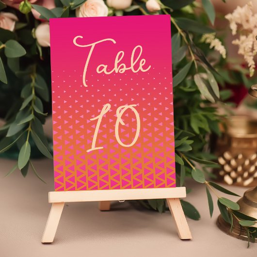 Moderne kleurrijke roze en Oranje geometrische bru Kaart