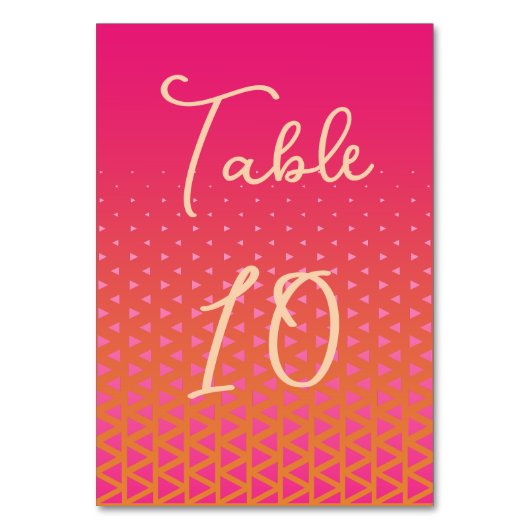 Moderne kleurrijke roze en Oranje geometrische bru Kaart (Voorkant)