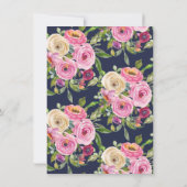 Moderne kleurrijke roze Floral BEVESTIGING Kaart (Achterkant)