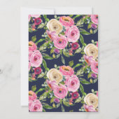 Moderne kleurrijke roze Floral eerste Heilige Comm Kaart (Achterkant)