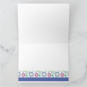 moderne kleurrijke roze groene turkooizen bedankkaart (Binnen)