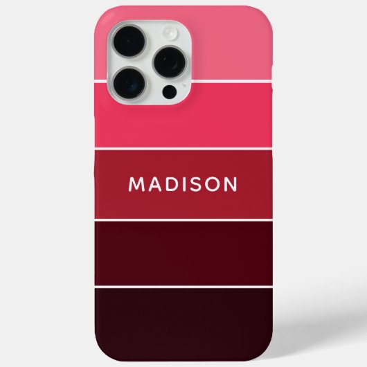 Moderne Kleurrijke Roze Kleurblok Gepersonaliseerd Case-Mate iPhone Case (Achterkant)