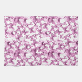 Moderne kleurrijke roze vlinders theedoek (Horizontaal)