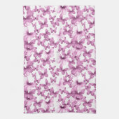 Moderne kleurrijke roze vlinders theedoek (Verticaal)
