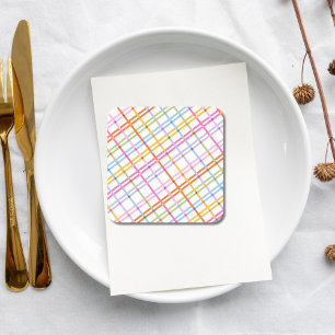 Moderne Kleurrijke Ruit Baby Shower Thema Kartonnen Onderzetters