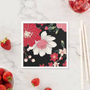Moderne Kleurrijke Sakura Bloem Japan Verjaardagsf Servet