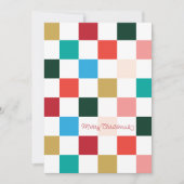 Moderne Kleurrijke Schaakbord Feestdagenkaart (Voorkant)