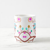Moderne kleurrijke schattige vogel koffiemok (Center)