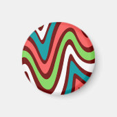 Moderne kleurrijke  schattige vormgeving groen bla magneet (Voorkant)