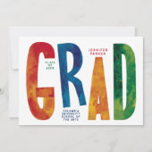 Moderne kleurrijke school Afstudeerder foto pensee Aankondiging (Voorkant)