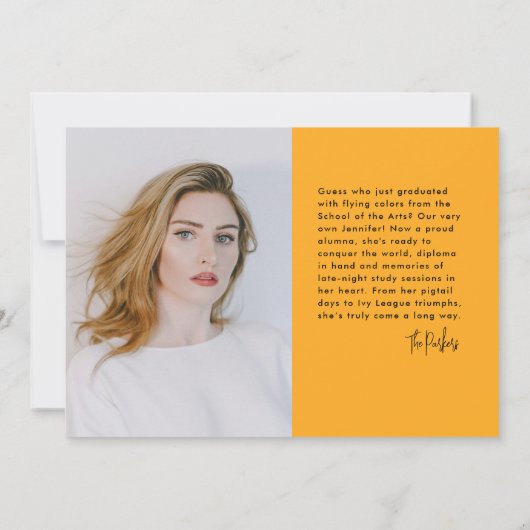 Moderne kleurrijke school Afstudeerder foto pensee Aankondiging (Achterkant)