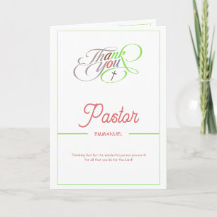 Moderne Kleurrijke Script Pastor Waarderingskaart Kaart