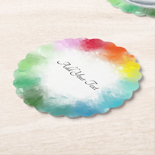 Moderne Kleurrijke Sjabloon Aangepaste Handschrift Kartonnen Onderzetters (Gekanteld)