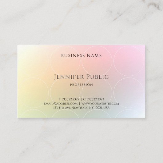 Moderne kleurrijke Sjabloon elegant design rendy Visitekaartje (Achterkant)