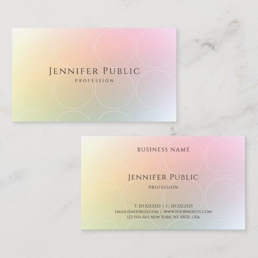 Moderne kleurrijke Sjabloon elegant design rendy Visitekaartje (Voorkant / Achterkant)