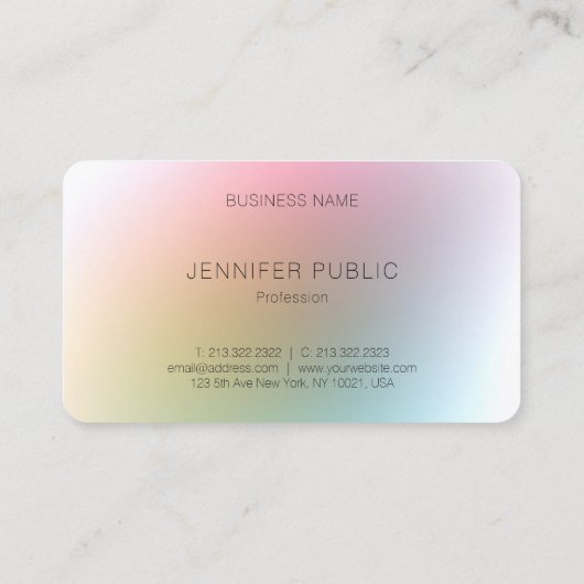 Moderne kleurrijke Sjabloon elegant minimalistisch Visitekaartje (Achterkant)