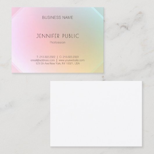 Moderne, kleurrijke Sjabloon elegant rendy design Visitekaartje (Voorkant / Achterkant)