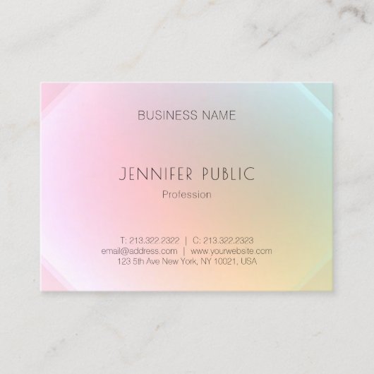Moderne, kleurrijke Sjabloon elegant rendy design Visitekaartje (Voorkant)