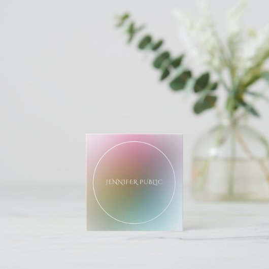 Moderne, kleurrijke Sjabloon elegante professional Vierkante Visitekaartje (Staand voorkant)