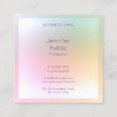 Moderne, kleurrijke Sjabloon handschrift Vierkante Visitekaartje (Achterkant)