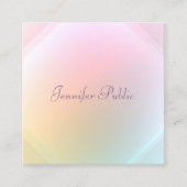 Moderne Kleurrijke Sjabloon Kalligrafie Script Chi Vierkante Visitekaartje (Voorkant)