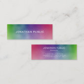 Moderne Kleurrijke Sjabloon Professioneel Elegant Mini Visitekaartje (Voorkant / Achterkant)