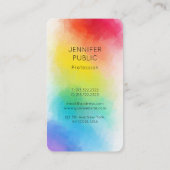 Moderne kleurrijke Sjabloon regenboog kleuren Eleg Visitekaartje (Achterkant)
