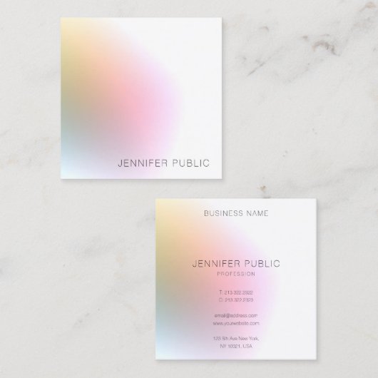 Moderne, kleurrijke Sjabloon Trendy elegant design Vierkante Visitekaartje (Voorkant / Achterkant)