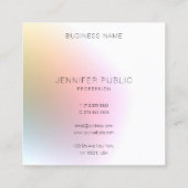 Moderne, kleurrijke Sjabloon Trendy elegant design Vierkante Visitekaartje (Achterkant)