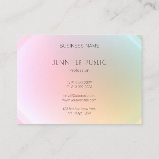 Moderne, kleurrijke Sjabloon Trendy elegant design Visitekaartje (Achterkant)