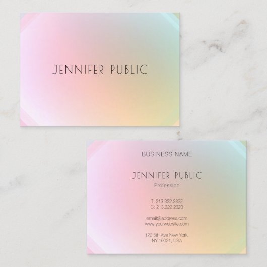 Moderne, kleurrijke Sjabloon Trendy elegant design Visitekaartje (Voorkant / Achterkant)
